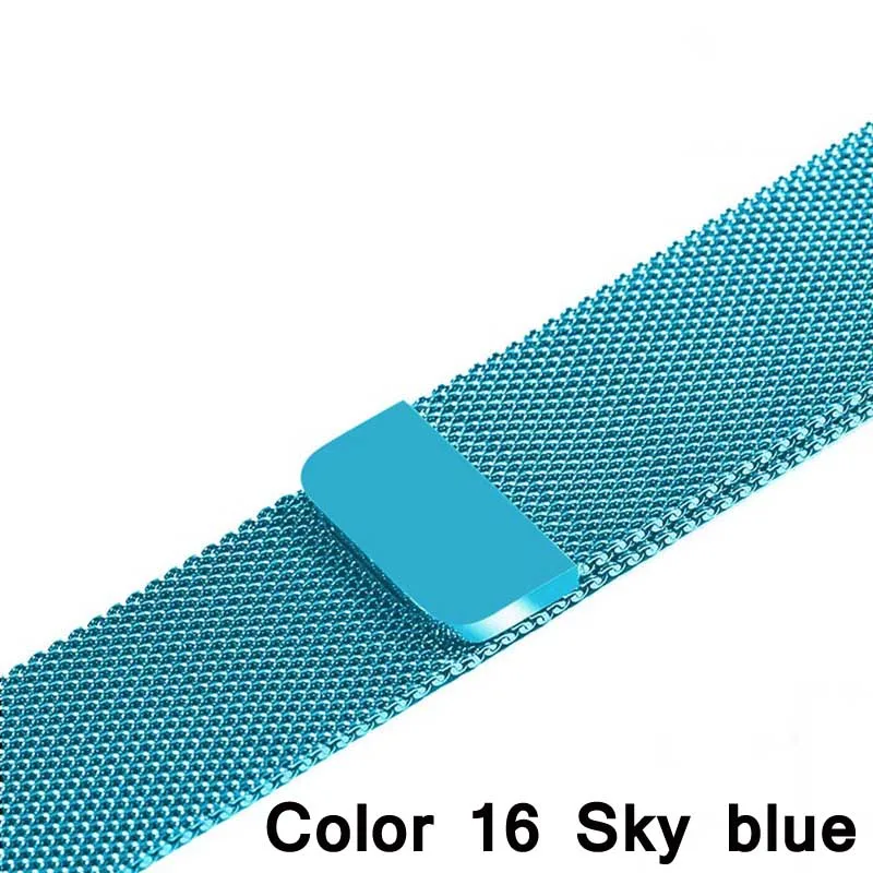 Sky blue Миланская петля ремешок для apple watch band 5 4 44 мм/40 мм ремешок для часов аpple 4 3 band iwatch band correa 42 мм 38 мм браслет pulseira - Цвет ремешка: Sky blue