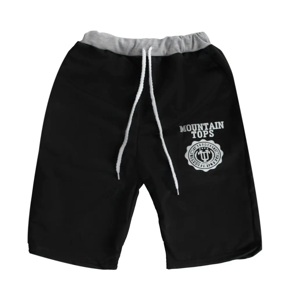 black XL Удобные летние женские и мужские повседневные пляжные шорты из смешанного хлопка со средней талией, брюки с эластичным поясом и манжетами - Цвет: black XL