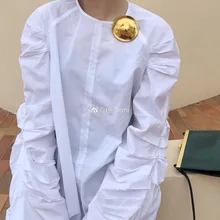 INS, стиль знаменитостей, круглая волнистая дорожная брошь, женская Европейская и американская мода, увеличенный зеркальный эффект,, стиль