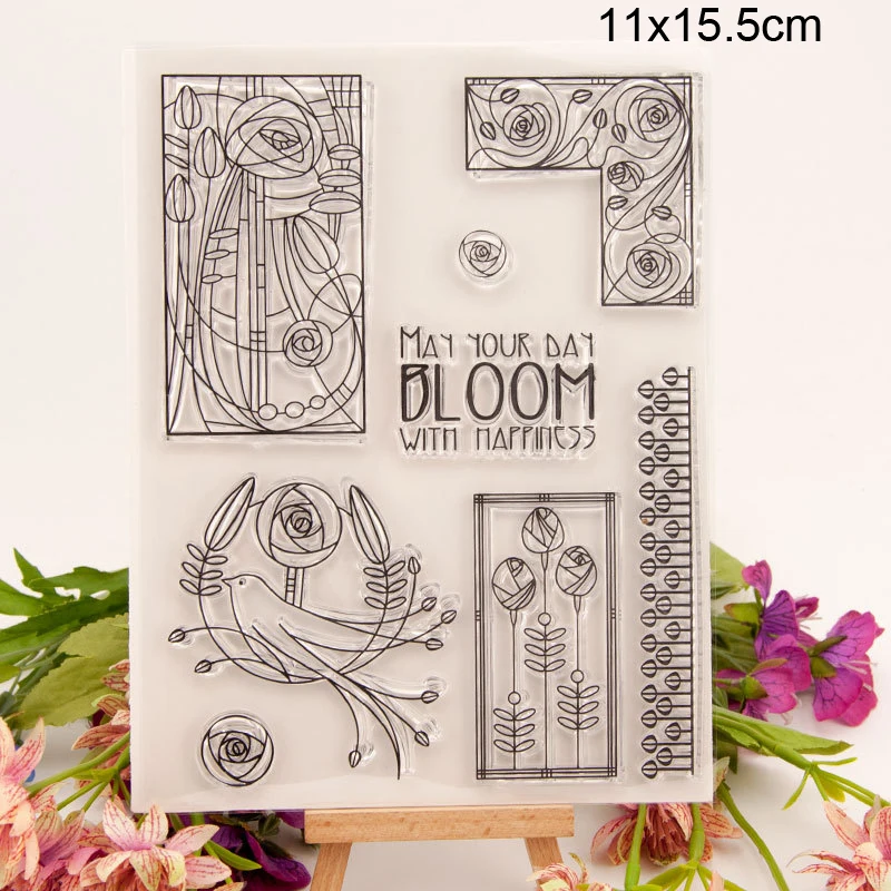 Bloom With Happiness Clear Stamps