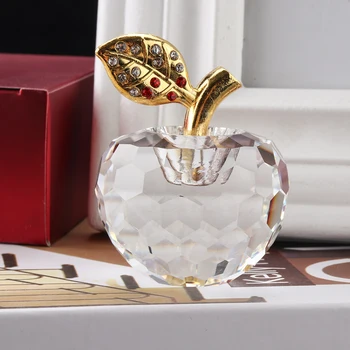 

Crystal 3D Apples Model Miniatures 40/50/60mm Tabletop Figurines Office Home Ornaments Decoration Birthday Gifts Glass Craft