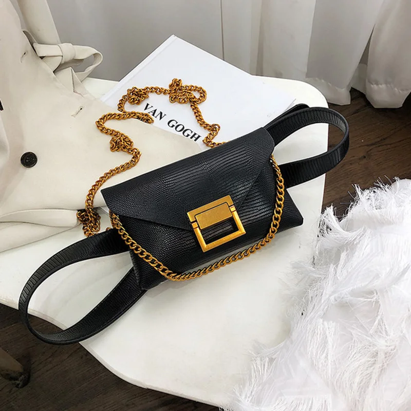 LILY QUEEN модная Женская поясная сумка из искусственной кожи сумка для ремня кошелек маленький кошелек чехол для ключей для телефона поясные сумки - Цвет: Черный