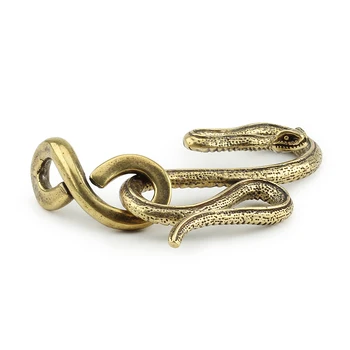 

Cool Brass Snake Pendant EDC Keychain Car Hanging DIY Accessories