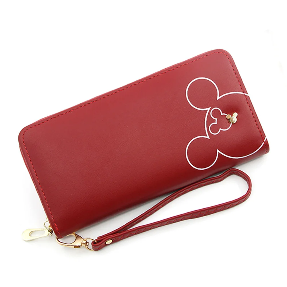 NEW Cute Design Wristband Women Long Clutch Wallet Female Money Purse Phone Pocket Large Capacity Lady Zipper Wallets Red Pink