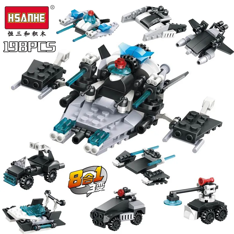

Hsanhe swat Series Temporal SWAT Airplane 8-in-1 6019 Educational Assembled Building Blocks Toy