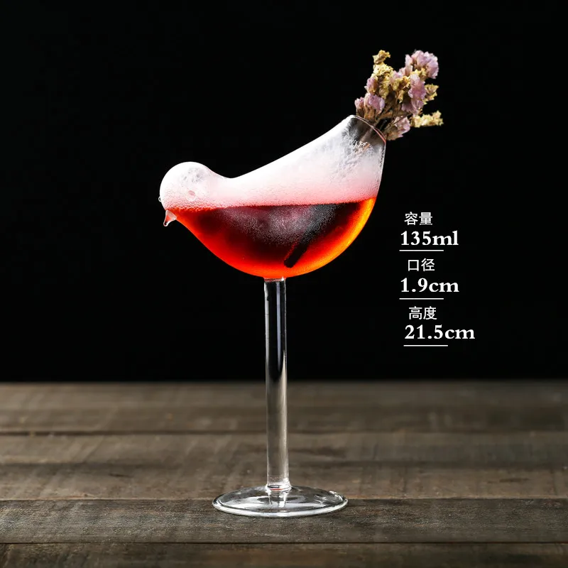 Бутылка для воды кофе интернет красный магазин креативная птица стеклянная чашка для вина бар копченая молекула Коктейльная чашка персональная Высокая чашка с изображением птиц