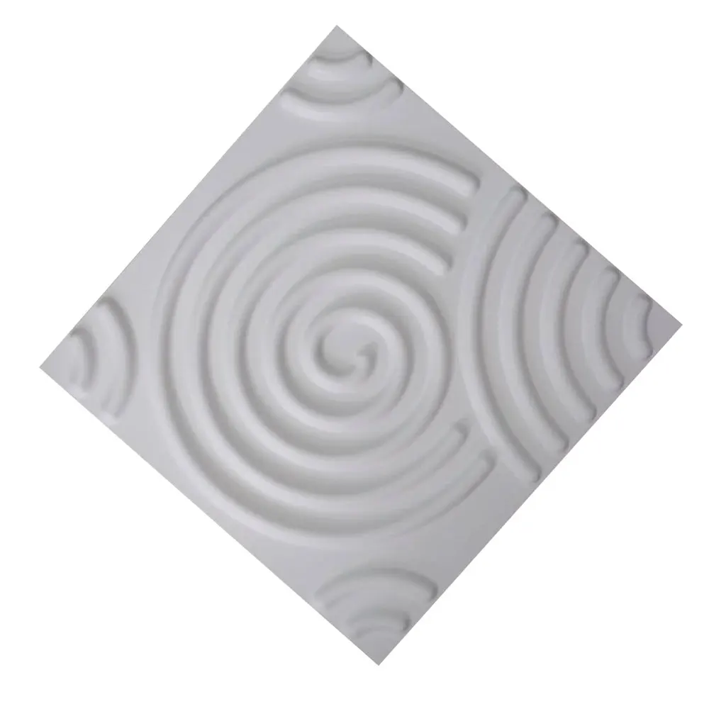 Paintable 3D текстура стеновые панели Белый вихревой декоративные наклейки на стену упаковка из 12 плиток 32 кв футов(ПВХ