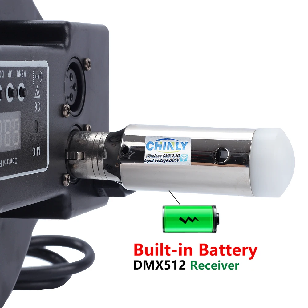 DMX512 беспроводной 2,4G ISM передатчик встроенный аккумулятор приемник контроллер комплект для DJ Клубные вечерние сцены DMX эффект освещения 1+ 6 шт