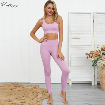 

Women Seamless Fitness Sportswear Yoga Suits Solid Color Tracksuits Running Gym Workout Sets Female Yoga Suits Bra and Leggings