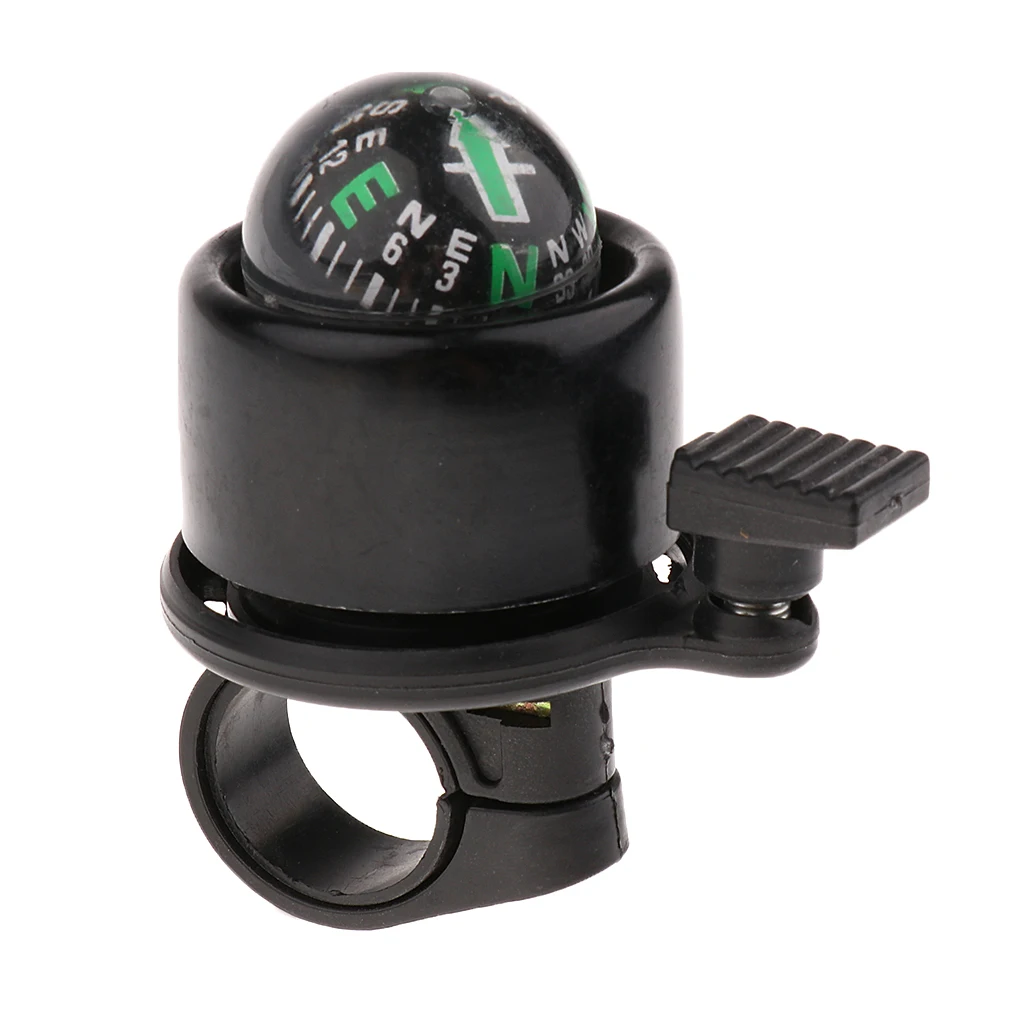 MTB Bicycle Bike Handlebar Bell Ring Ping Bell Bicycle Bell With Gradienter Compass- Black