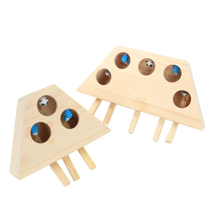 Whack Mole mouse кошка упражняющая игрушка твердая деревянная головоломка коробка с 3/5 отверстиями игрушки для животных TB
