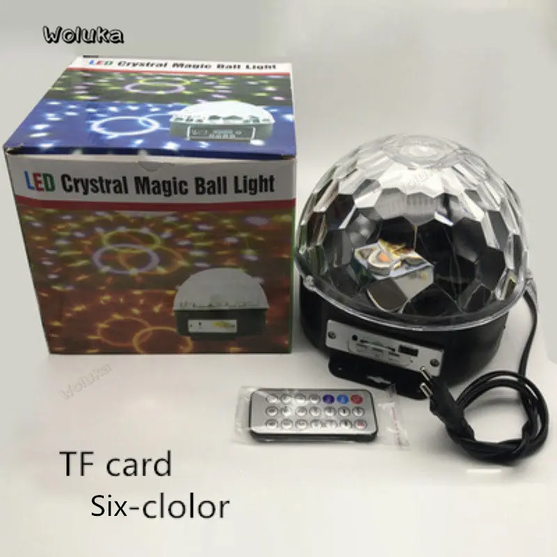 6-color 6 Вт светодиодный usb bluetooth динамик TF карта с регулируемой яркостью хрустальный магический шар лампа RGB вращающиеся лампы для сценического освещения лампы для дискотеки вечерние CD50 W05 - Цвет: 6-color