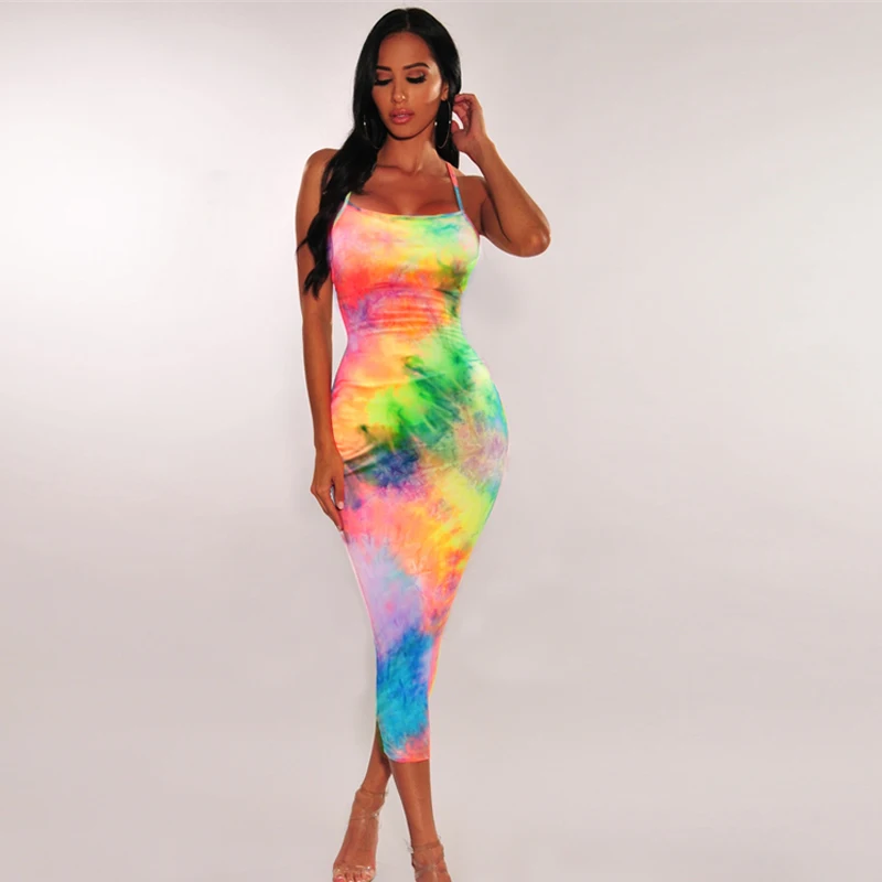 Женский летний сарафан с открытой спиной облегающие праздничные вечерние платья