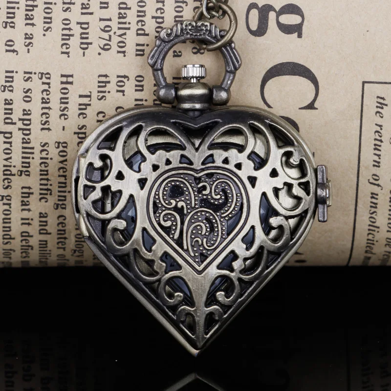 

Quartz Pocket Watch Heart Shape for Necklace Chain Lovely Girls Women Watches Girl Birthday Gifts