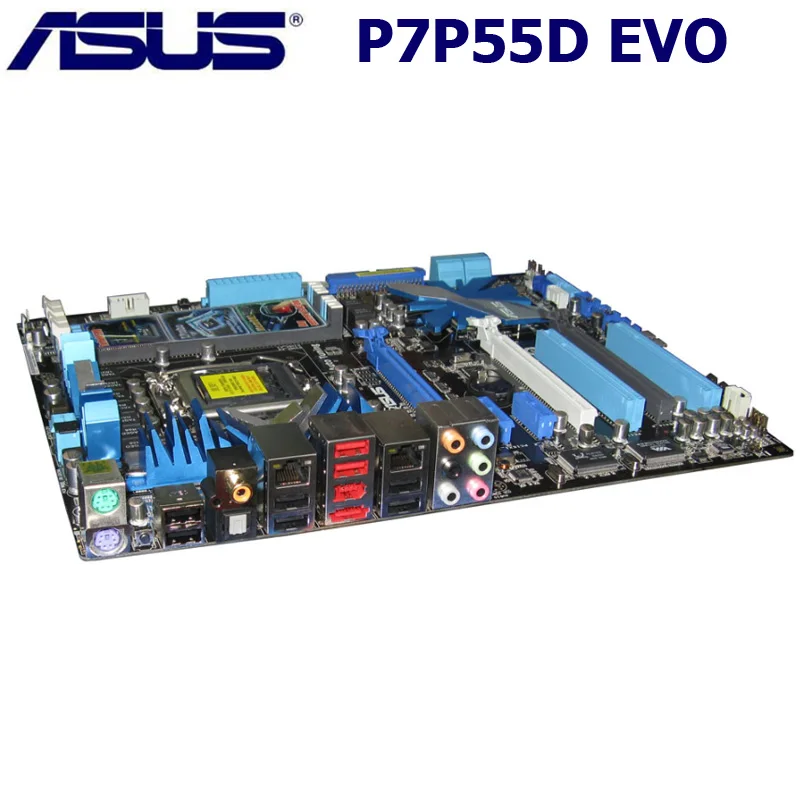 Материнская плата ASUS P7P55D EVO LGA 1156 DDR3 16 Гб процессор Core i7/Core i5 Intel P55 USB2.0 оригинальная настольная плата P7P55D EVO