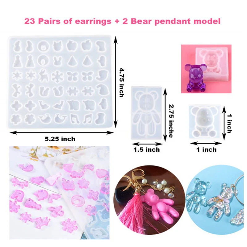 229PCS Silicone Resin Mold DIY Bracelet Pendant Mould Handmade Craft Jewelry Making Tool Set
