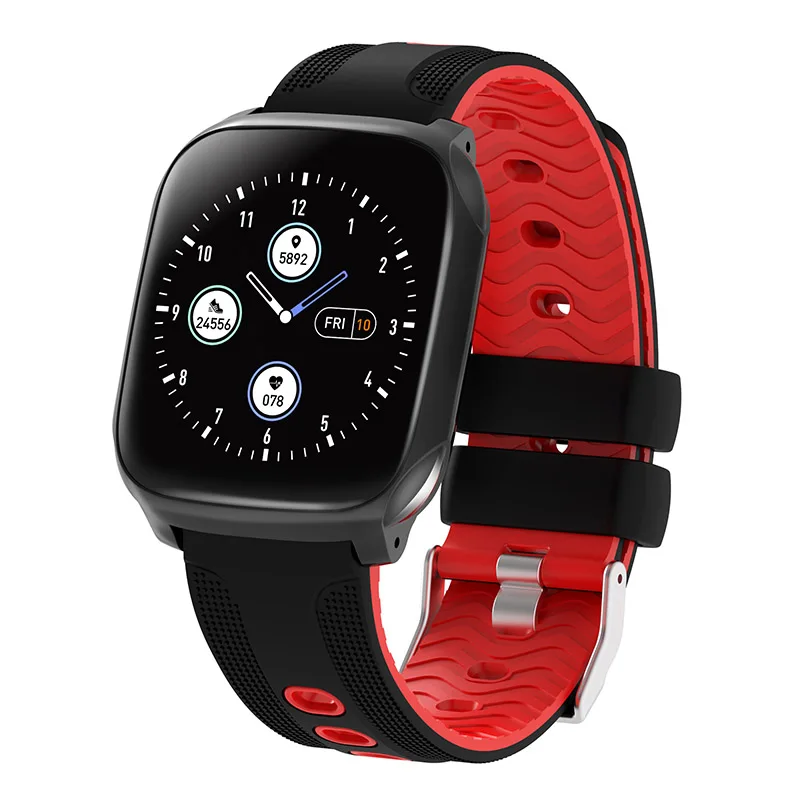 Red Watch Смарт-часы Full Touch gps Traker Отклонение вызова 1," TFT браслет для здоровья кровяное давление смарт-Браслет фитнес-трекер умный Браслет - Цвет: Red Watch