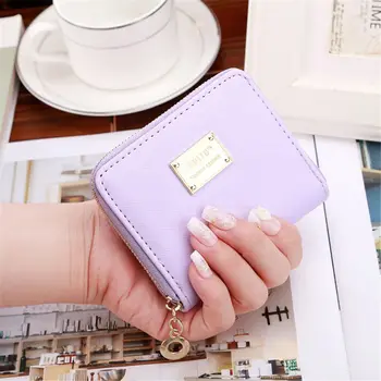 

2020 PU Leather Women Wallet Metal Sheets Decorate Wallet Women Zipper Wallet Women Short Coin Purse High Quality Fashion #x