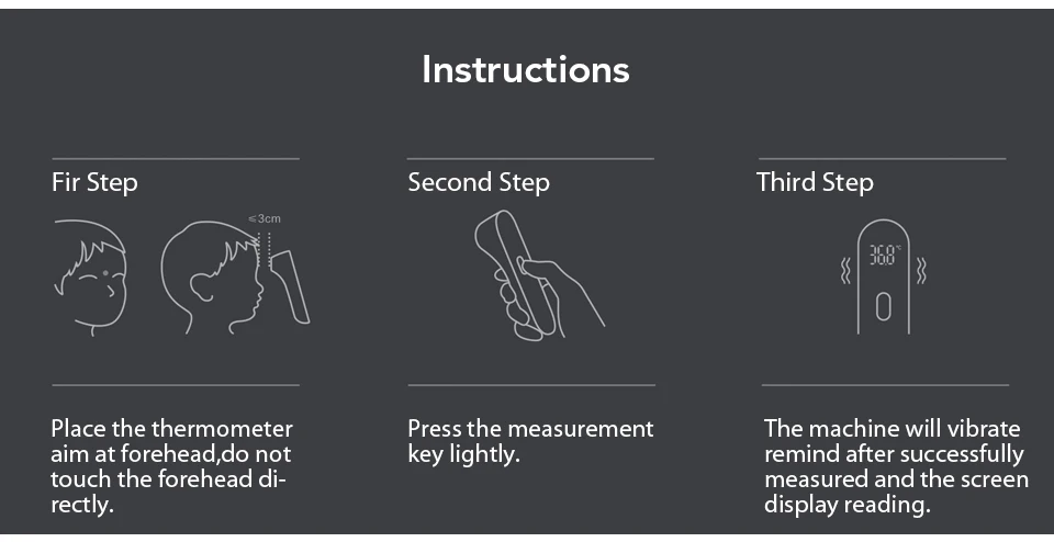 Xiaomi Mijia Ihealth Thermometer Led Contactless Digital Infrared Forehead Thermometer