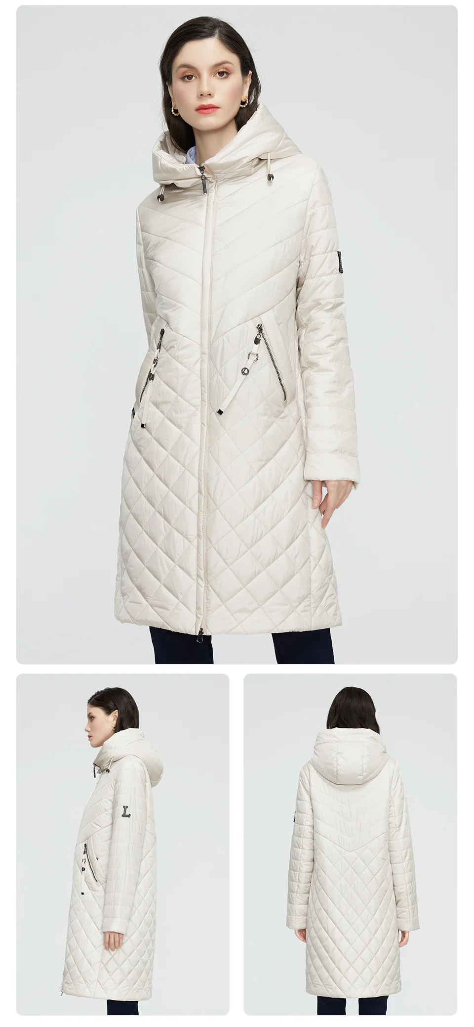 GASMAN 2022 Women's spring jackets Designer trench long casual puffer jacket stand-up Collar hooded women coat Outerwear 21865