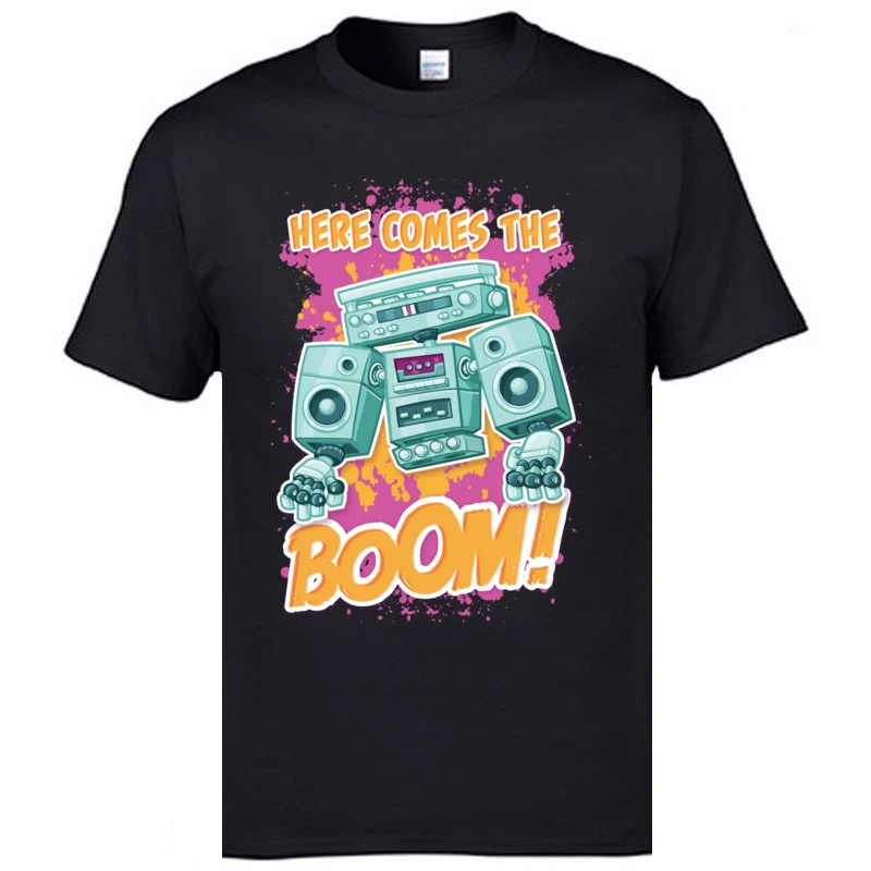 

Interesting T Shirts Here Comes The Boom Youth Student Fashion Tops Tees High Quality Custom O-Neck Tee Shirt Fitness Tshirts