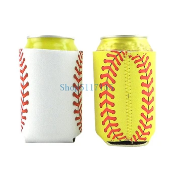 

200pcs/lot Cola bottle Covers holder Monogrammed Neoprene Baseball Can Cooler Softball Strings Can Insulator Party Gifts
