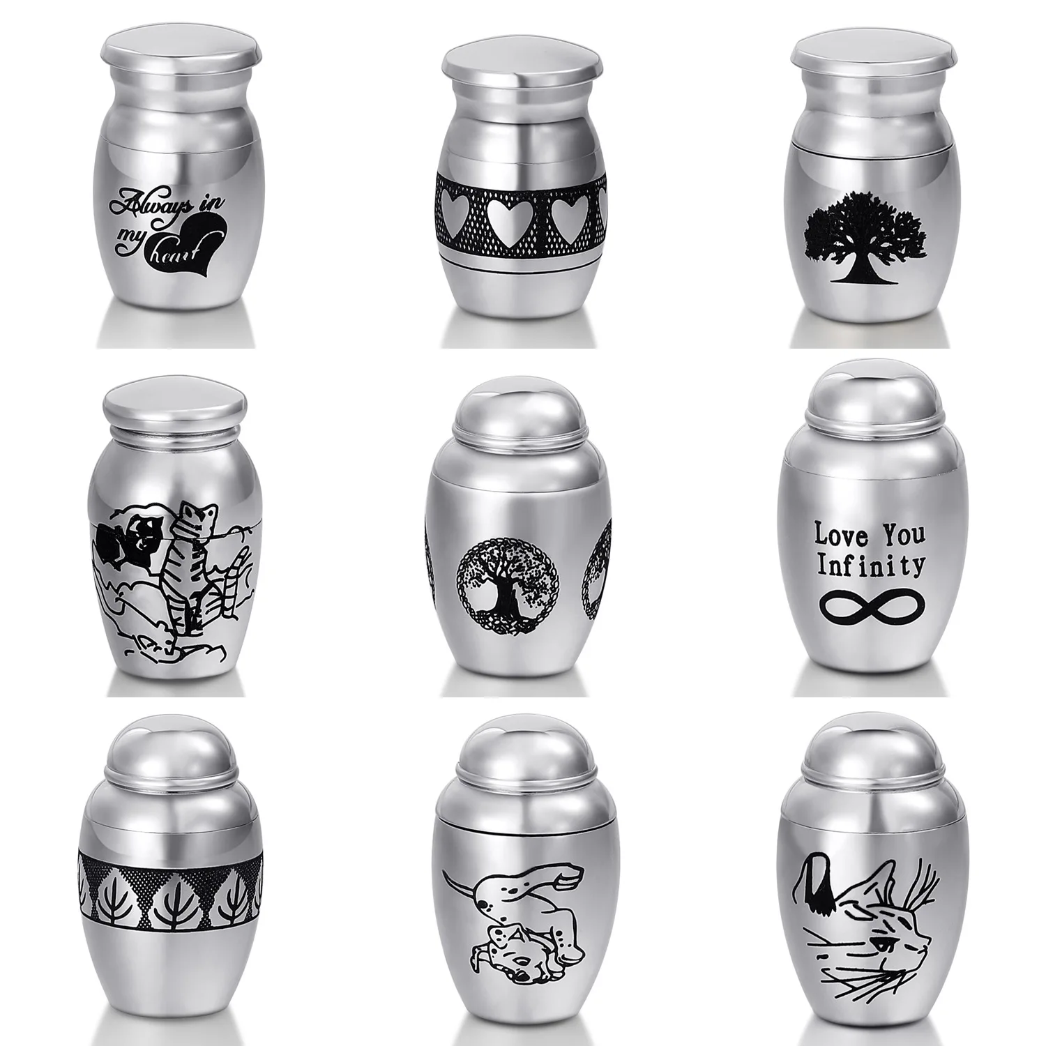 Urnas de acero de titanio para mascotas, urnas de cremación de perro, gato, pájaro, ratón, recuerdo de urna