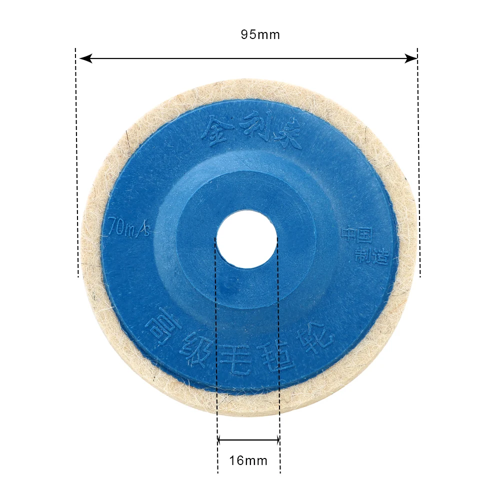 DIYWORK 10 шт./компл. набор полировальных дисковых подушек шерсть шлифовальные круглые насадки угловой шлифовальный круг войлочные шерстяные полировальные подложки Деревообрабатывающие инструменты 9,5 см