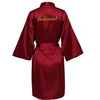 sexy Burgundy robe bride kimono satin robe women Bathrobe wedding robe sister mother of the bride groom bridesmaid robes ► Photo 3/6