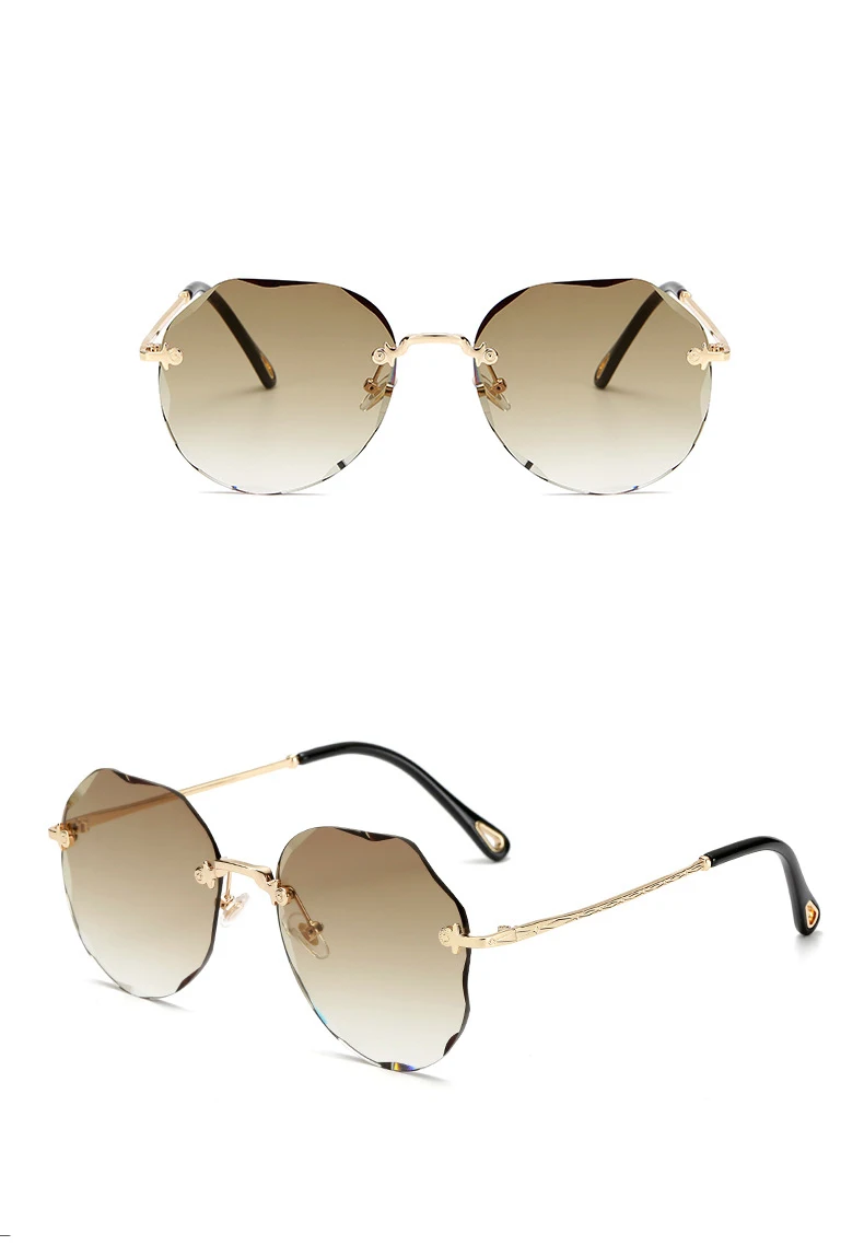 TOYEARN, новые модные брендовые дизайнерские Винтажные Солнцезащитные очки без оправы, женские солнцезащитные очки с прозрачными линзами, градиентные солнцезащитные очки для женщин, UV400
