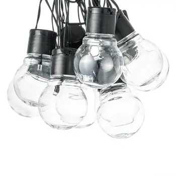

20Led Waterproof Solar Light String Retro Transparent Ball Hook Light Bulb String Lights With Star Lights