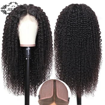 

European Human Hair Wigs Jerry Curly 13*1 T Part Lace Wigs Remy 100% Human Hair Glueless Natural Color For Black Woman