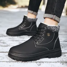 

Winter New High-Top Fashion Martin Boots Men's Outdoor Comfortable Platform Men's Shoes with Velvet Warm Snow Boots