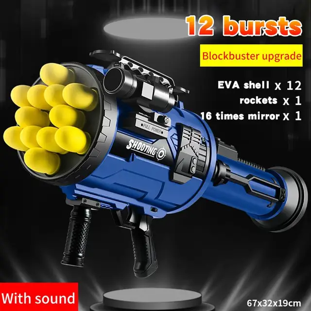 電気バーストロケットランチャー 発射ソフトロケットランチャー 少年迫撃砲 子供のおもちゃのソフトシェルガンのシミュレーション効果音 メーカー公式