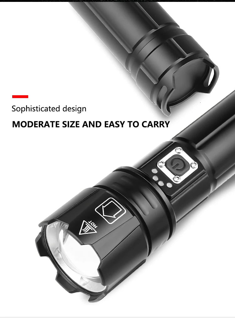 Яркий XHP90 перезаряжаемый светодиодный фонарик мощный XHP70.2 фонарь супер водонепроницаемый зум охотничий свет использовать 18650 или 26650 Battey