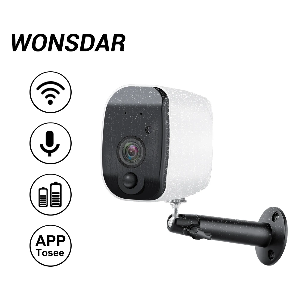 

Wonsdar 1080P IP Camera WIFI Battery Power Waterproof Outdoor 2MP HD Video Security Camera PIR Motion Detection IR Night Vision