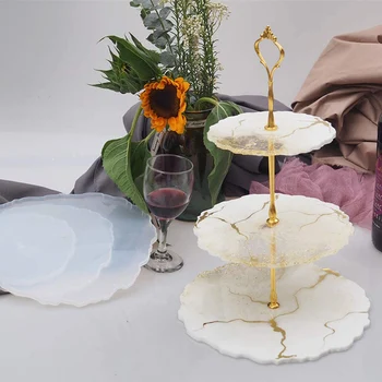 

3 Layers Transparent Silicone Mould Dried Flower Resin Decorative Craft DIY Fruit Tray Champagne Rack Mold Epoxy Resin Molds-40
