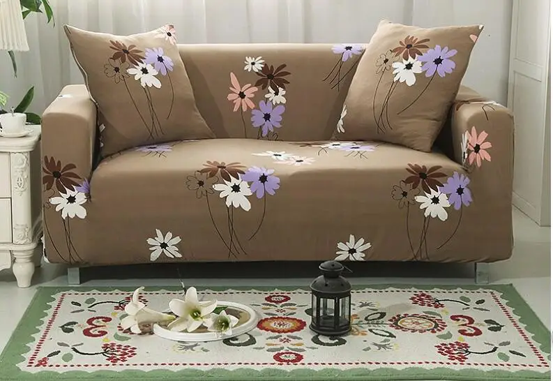 Эластичный чехол для дивана для гостиной все включено противоскользящие секционные Чехлы для дивана одноместный/двухместный/Трехместный/Четырехместный - Цвет: Color 17 Brown