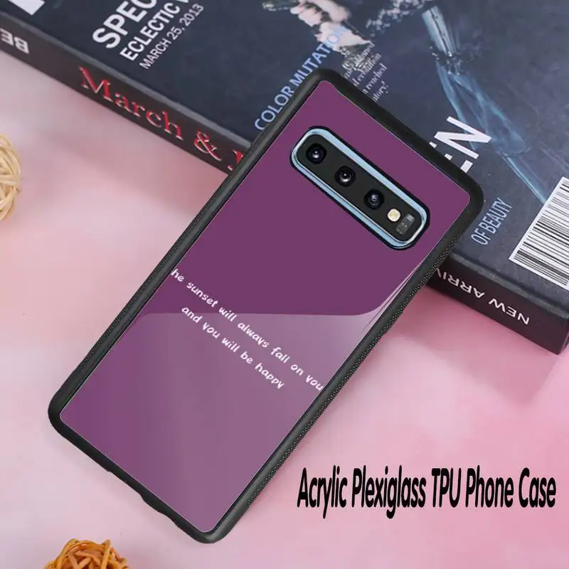 

Letter Quote Phone Case For Samsung Case Galaxy S10plus S6 S7 Edge Samsung S9 Case S8 S10e S2PLUS ULTRA Plexiglass Cover
