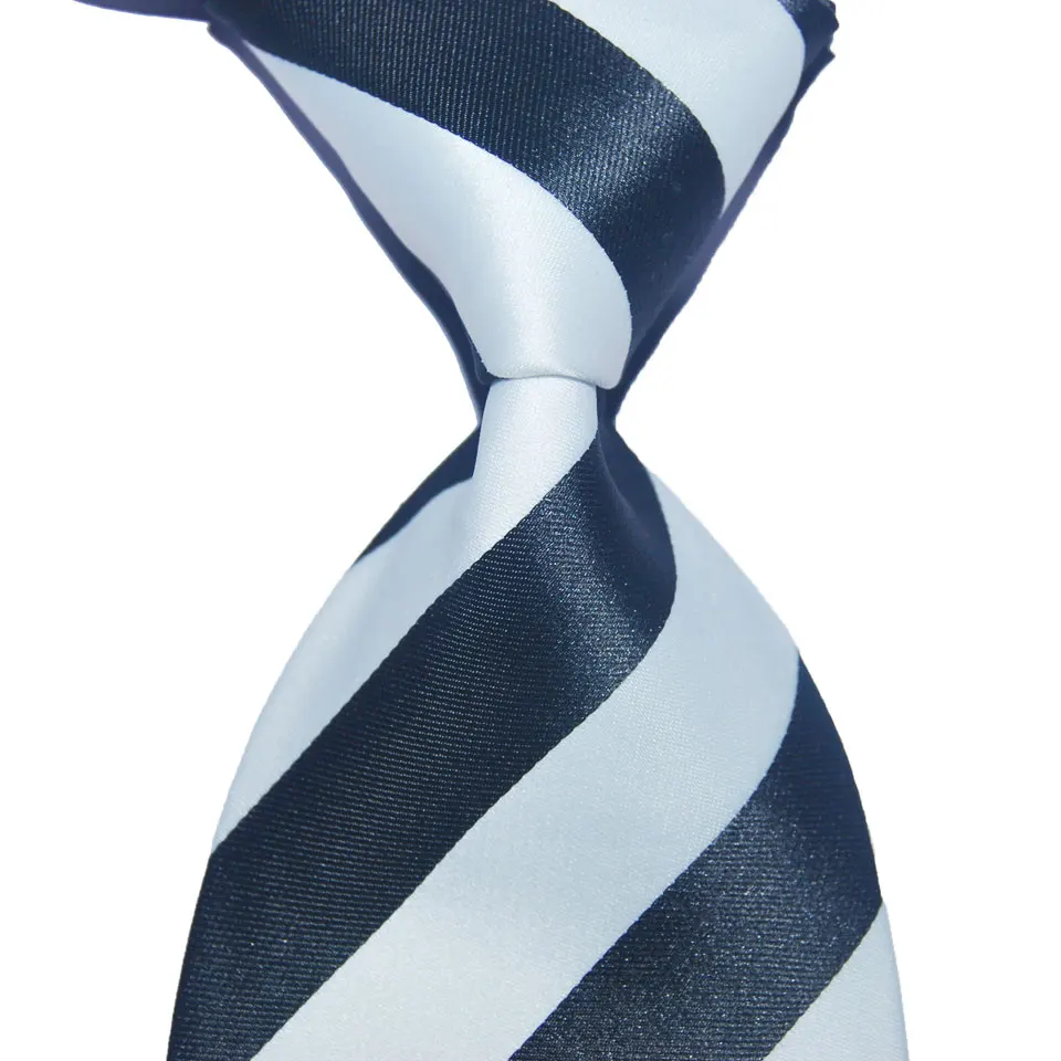 Подарок для мужчин галстук шелковый галстук в полоску 10 см ширина модные жаккардовые Тканые строгая Деловая одежда костюм Свадебная вечеринка Рождество - Цвет: Black White