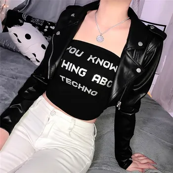 

Short Women's Leather Jacket Winter Streetwear Biker Long-Sleeved Fashionable Slim Large Lapel Bow Tie Bomber Jacket E28