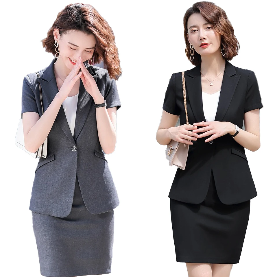 Женский элегантный деловой костюм для офиса новый с юбкой работы женский серый
