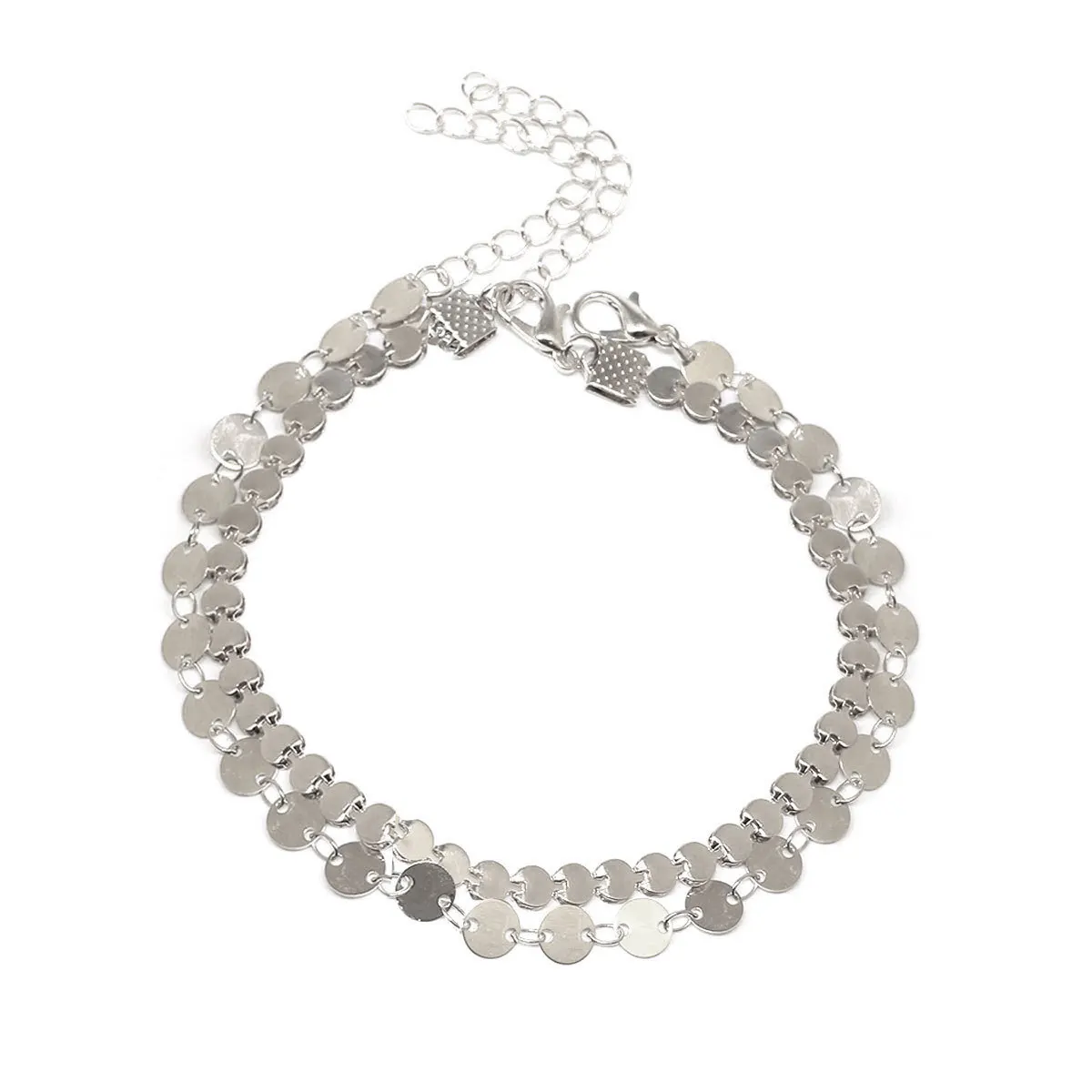 Европа и Америка металлический цветной слой простой ножной браслет две комбинированные цепи jiao shi pin стойло продукт K107