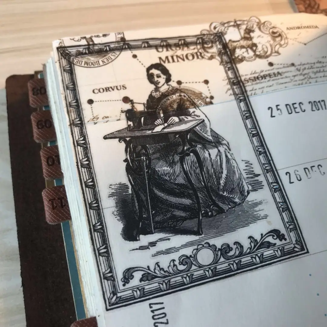Кролик домашний втирает. Tim Holtz стиль украшения ностальгическая ручка передачи печати бумага для заметок два/пакет