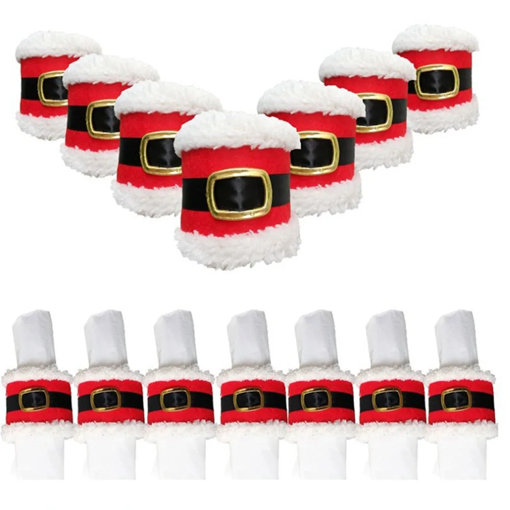 

hot sell Christmas decorations Christmas belt buckle napkin towel ring Christmas clothes belt buckle napkins set buckle AA027