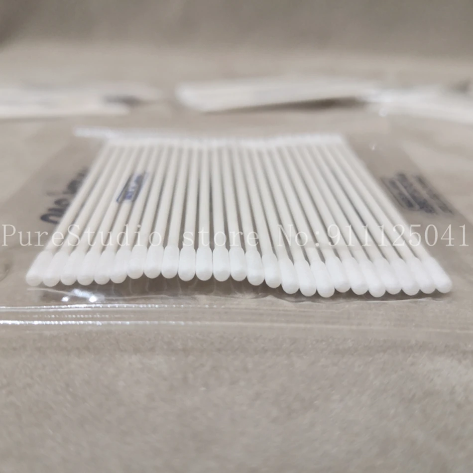 Original 100bags ( 25pcs/bag ) HUBY-340 BB-012，Small flat head swab，Paper Handle Cotton Cleaning Industrial Swab