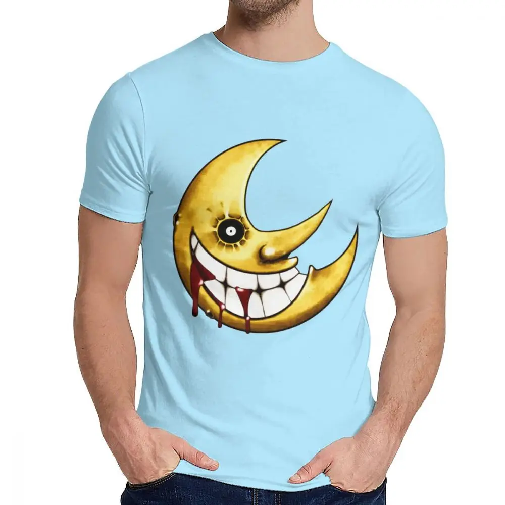 Soul Eater Moon футболка с круглым вырезом в стиле ретро мужские большие S-6XL Большие размеры футболка - Цвет: Небесно-голубой