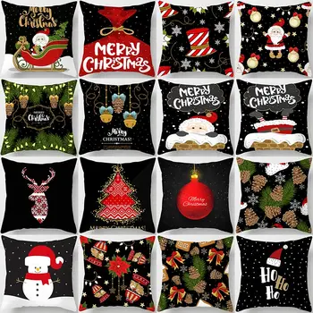 

1Pcs Christmas Tree Deer Santa Claus Pattern 45*45cm Polyester Cushion Cover Decorative Sofa Home Car Decor Pillowcover 40991