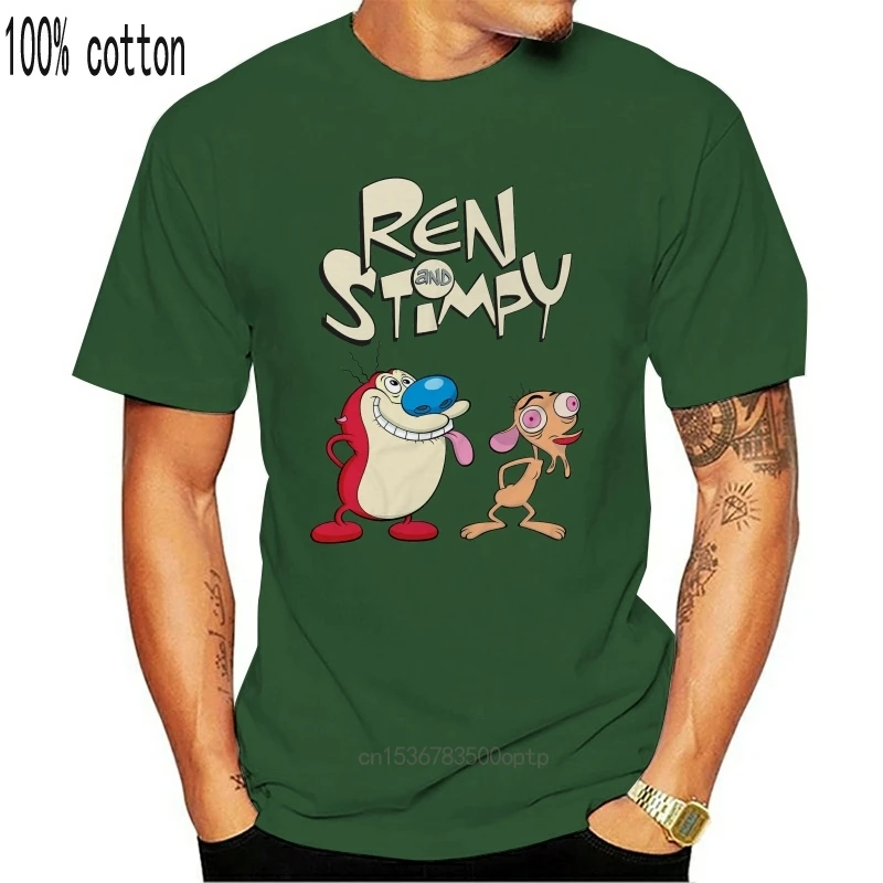 Ren ve Stimpy T Shirt günlüğü hediye doğum günü hediyesi mevcut Unisex Tee karikatür Attitud