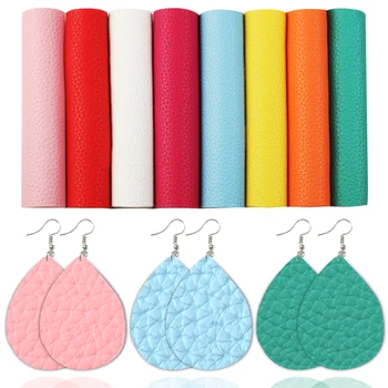 

David accessories 15*21cm 8piece/set A5 Synthetic Leather Set Litchi Faux Leather Fabric for Bow,DIY Handmade Materials,1Yc9657